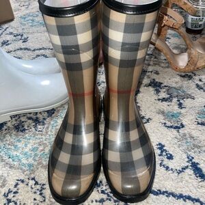 Plaid Rain Boots